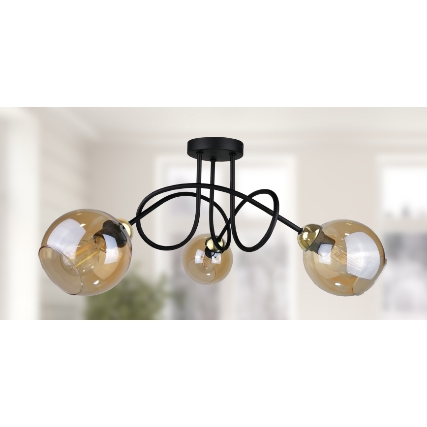 Surface-mounted chandelier VENUS GOLD 3xE27/60W/230V
