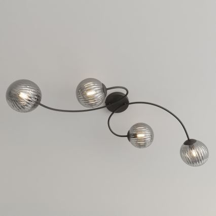 Surface-mounted chandelier VIBRA 4xE14/10W/230V black/grey