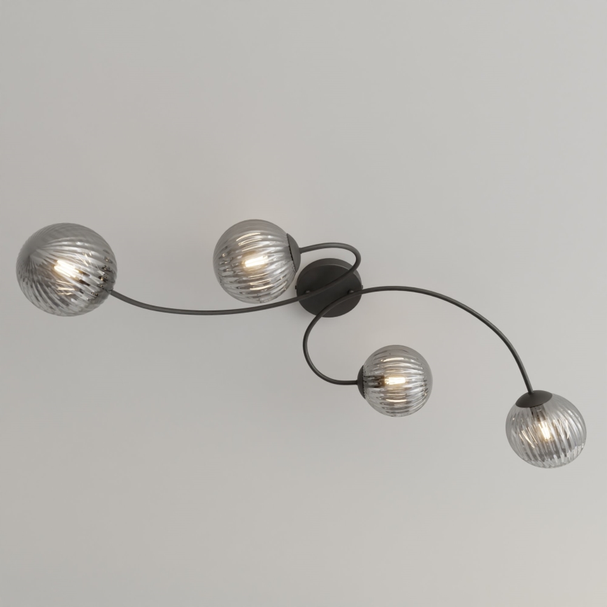 Surface-mounted chandelier VIBRA 4xE14/10W/230V black/grey