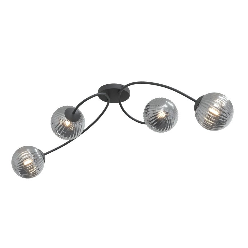 Surface-mounted chandelier VIBRA 4xE14/10W/230V black/grey