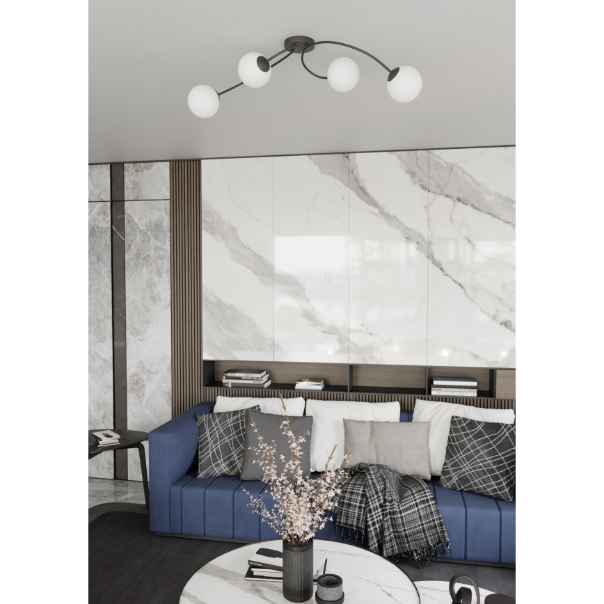 Surface-mounted chandelier VIBRA 4xE14/10W/230V black/white