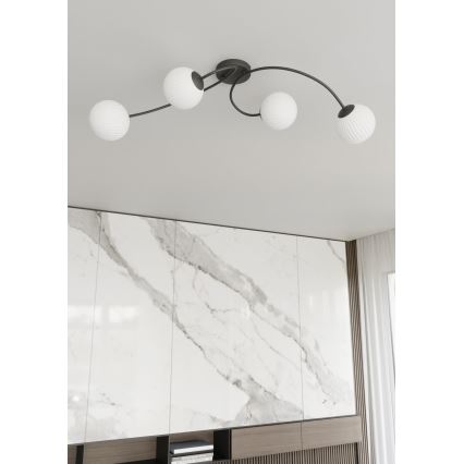 Surface-mounted chandelier VIBRA 4xE14/10W/230V black/white