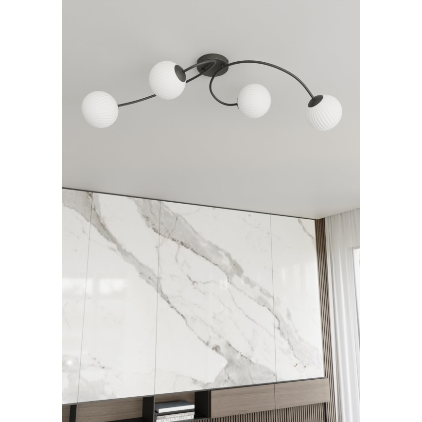 Surface-mounted chandelier VIBRA 4xE14/10W/230V black/white