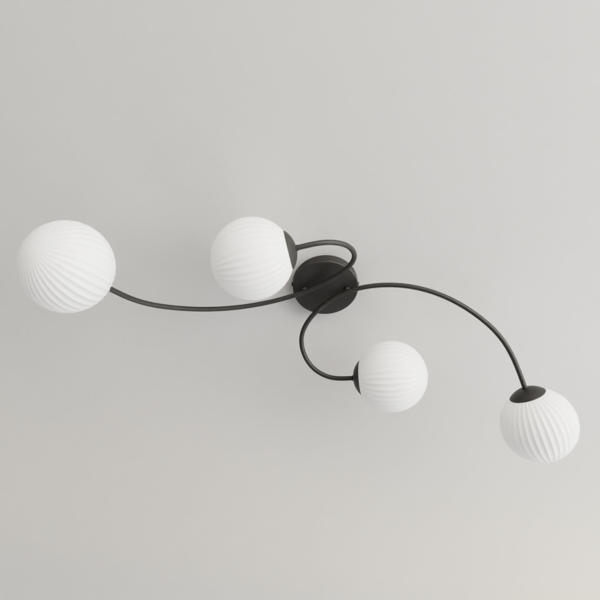 Surface-mounted chandelier VIBRA 4xE14/10W/230V black/white