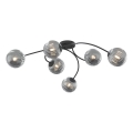 Surface-mounted chandelier VIBRA 6xE14/10W/230V black/grey