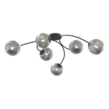 Surface-mounted chandelier VIBRA 6xE14/10W/230V black/grey