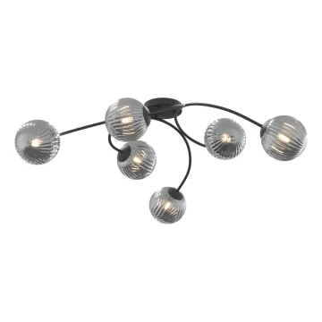 Surface-mounted chandelier VIBRA 6xE14/10W/230V black/grey