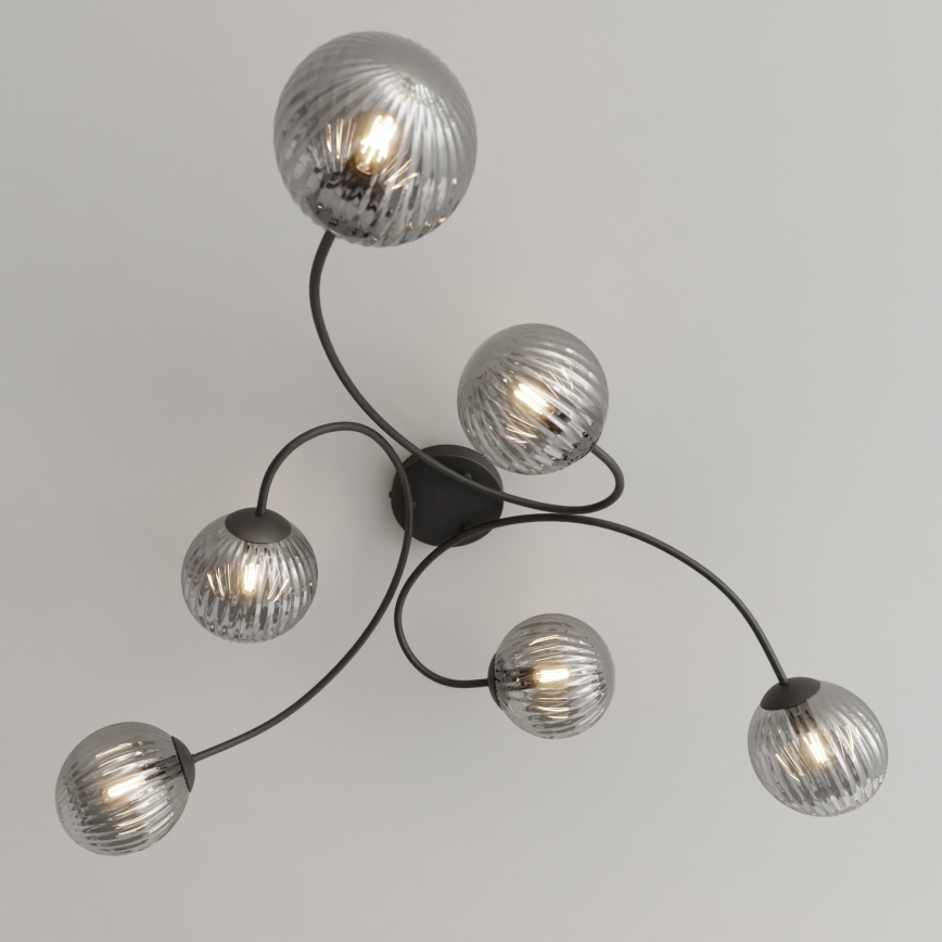 Surface-mounted chandelier VIBRA 6xE14/10W/230V black/grey