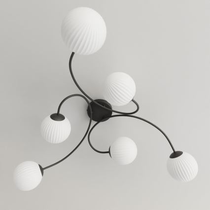 Surface-mounted chandelier VIBRA 6xE14/10W/230V black/white