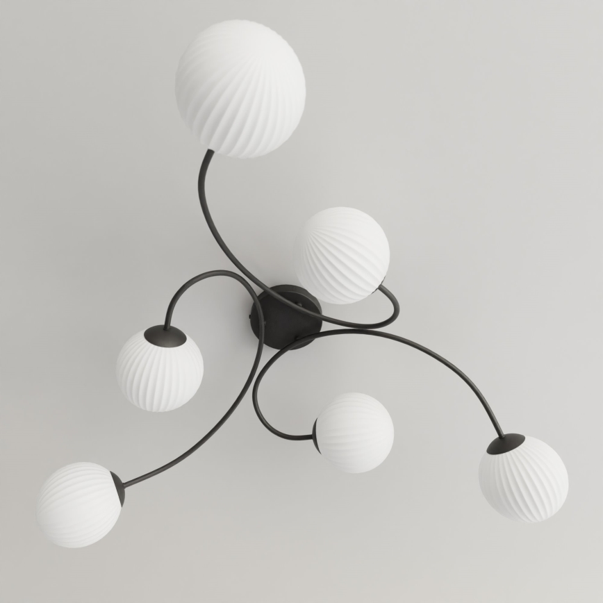 Surface-mounted chandelier VIBRA 6xE14/10W/230V black/white