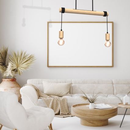 Surface-mounted chandelier VIGA 2xE27/60W/230V wood