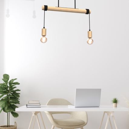 Surface-mounted chandelier VIGA 2xE27/60W/230V wood
