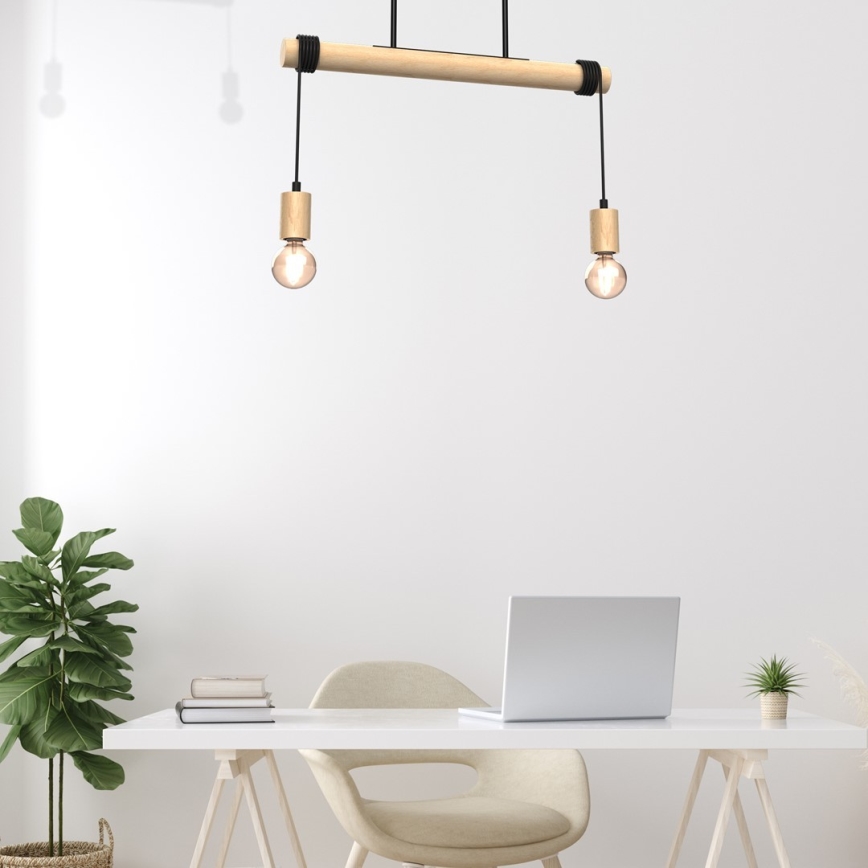 Surface-mounted chandelier VIGA 2xE27/60W/230V wood