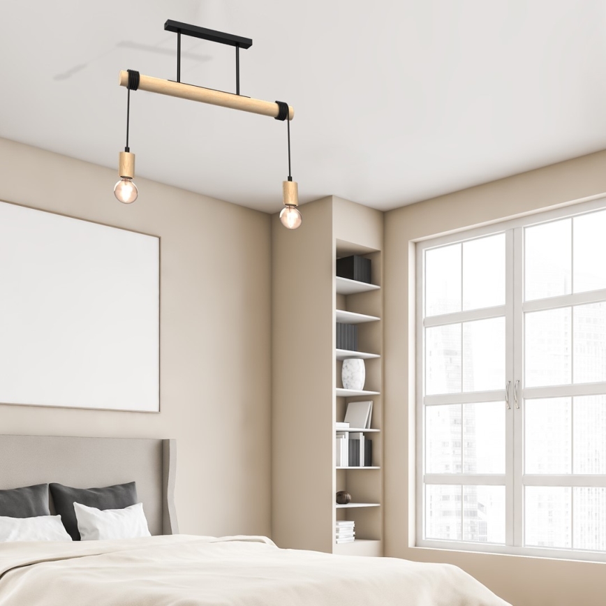 Surface-mounted chandelier VIGA 2xE27/60W/230V wood