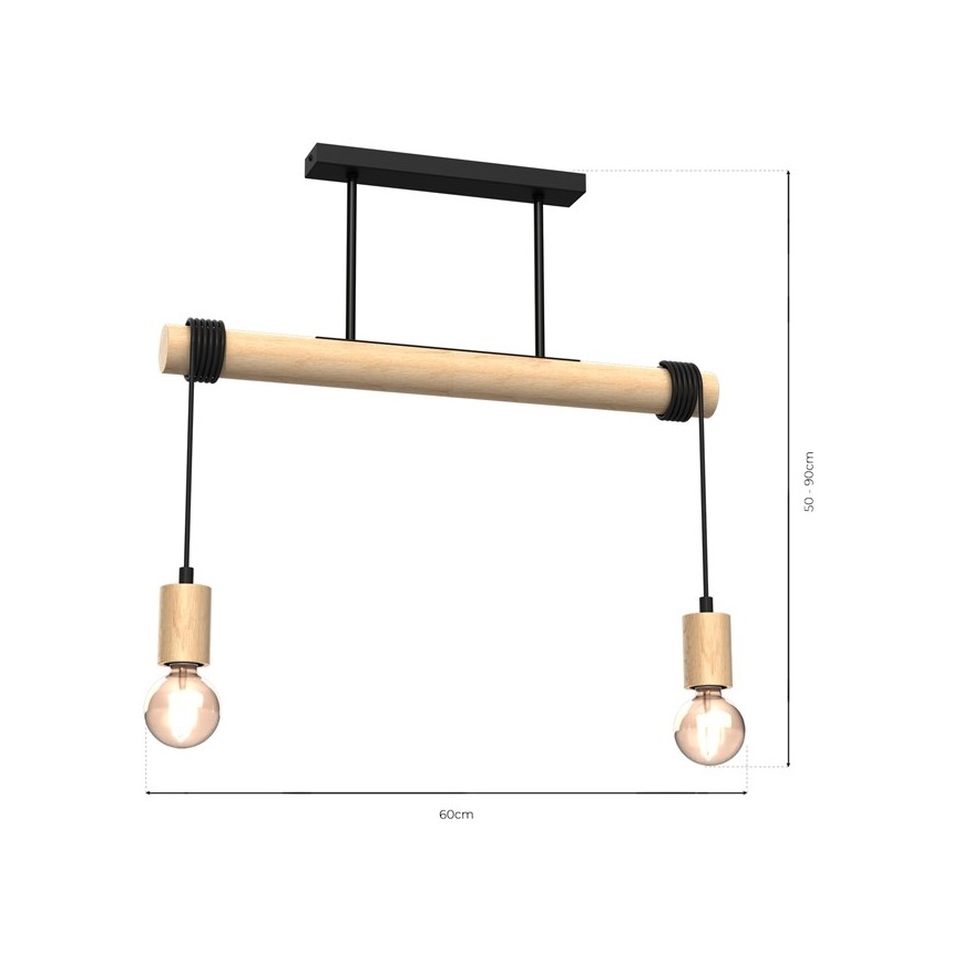 Surface-mounted chandelier VIGA 2xE27/60W/230V wood