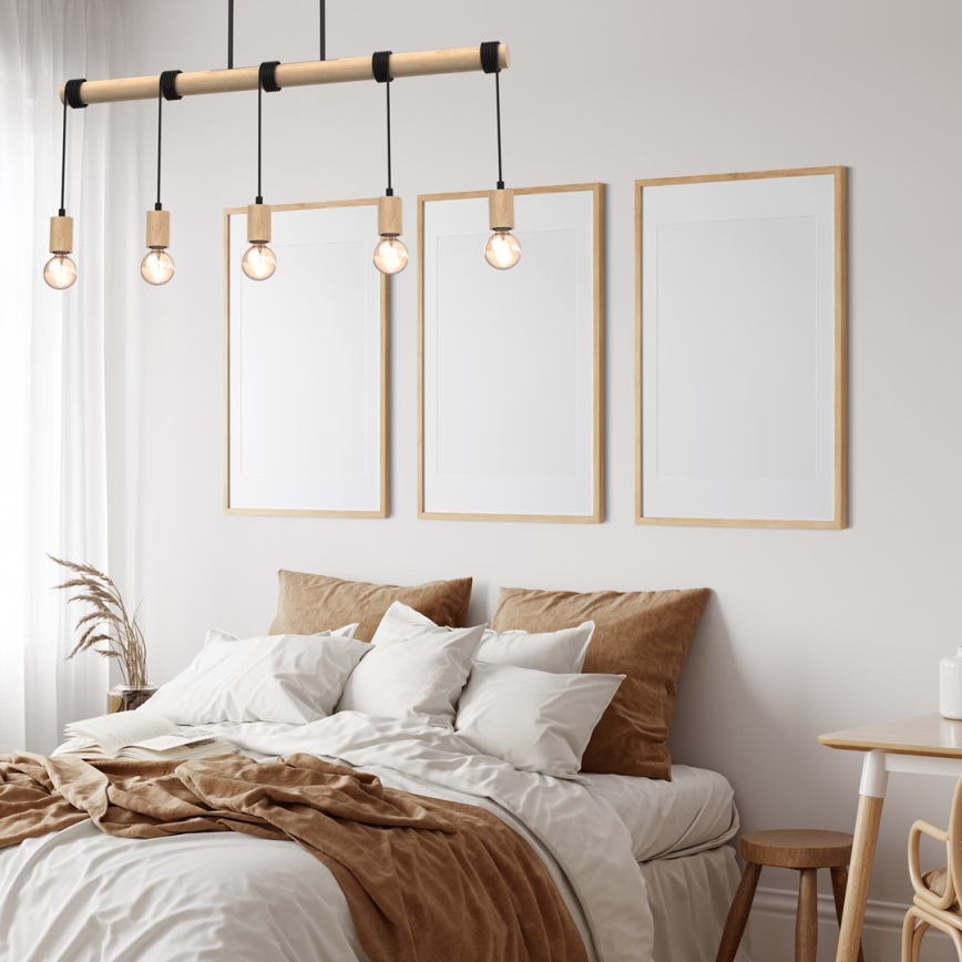 Surface-mounted chandelier VIGA 5xE27/60W/230V wood