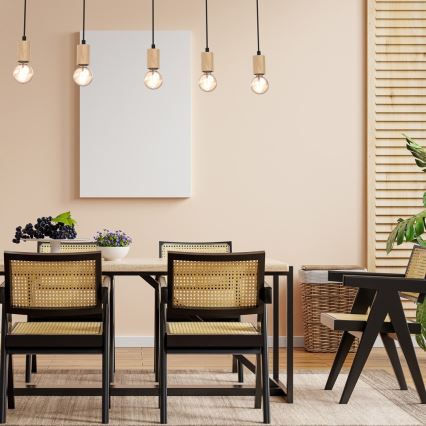 Surface-mounted chandelier VIGA 5xE27/60W/230V wood