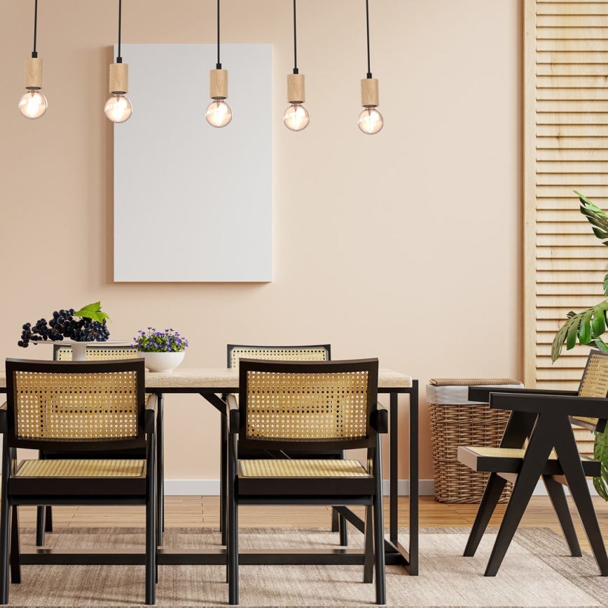 Surface-mounted chandelier VIGA 5xE27/60W/230V wood