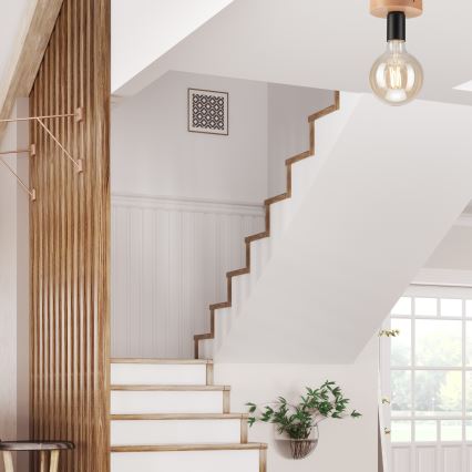 Surface-mounted chandelier VITO 1xE27/60W/230V beech