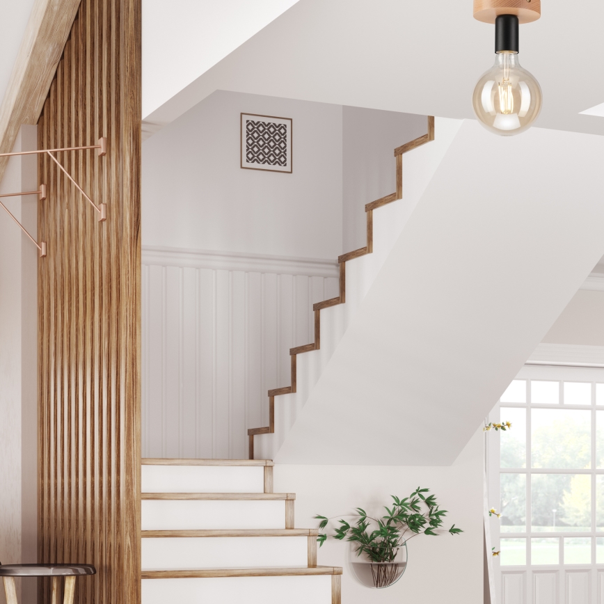 Surface-mounted chandelier VITO 1xE27/60W/230V beech