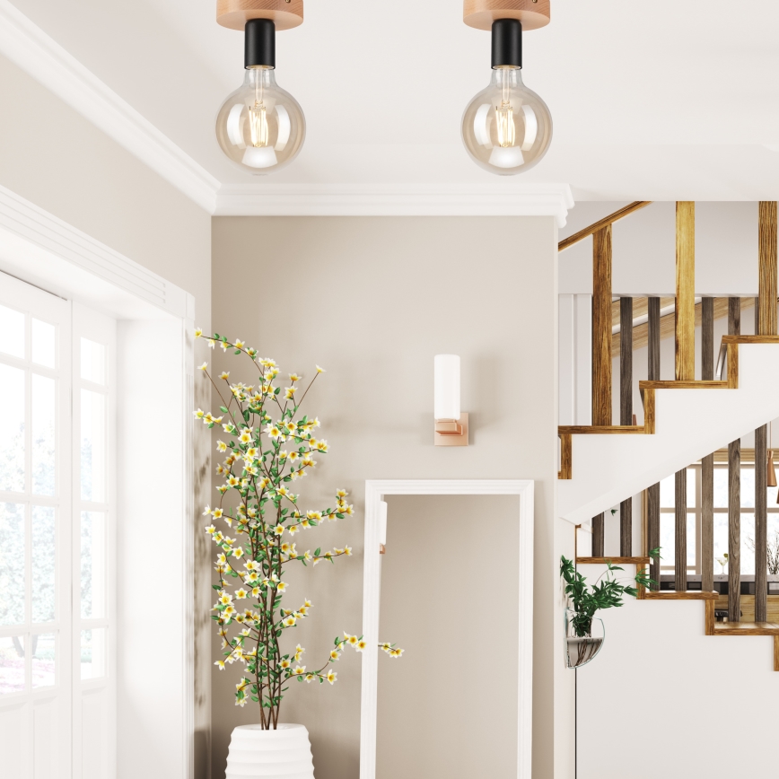Surface-mounted chandelier VITO 1xE27/60W/230V beech