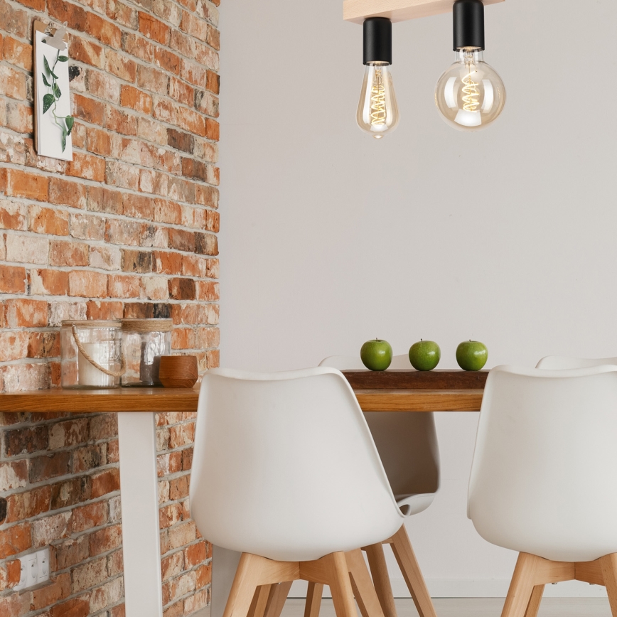 Surface-mounted chandelier VITO 2xE27/60W/230V beech