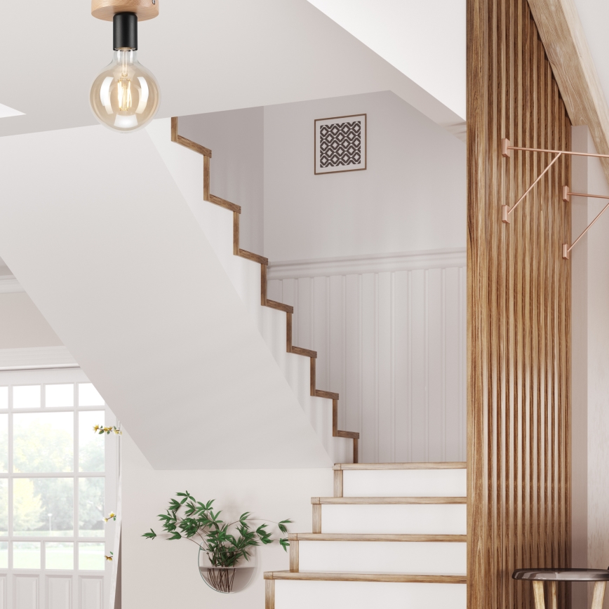 Surface-mounted chandelier VITO OAK 1xE27/60W/230V oak