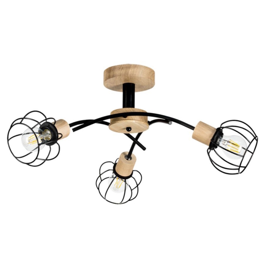 Surface-mounted chandelier VIVIANE 3xE27/60W/230V oak