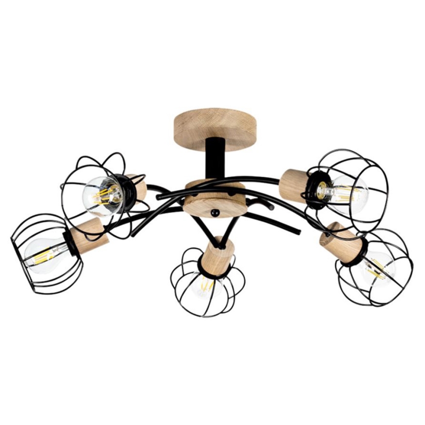 Surface-mounted chandelier VIVIANE 5xE27/60W/230V oak