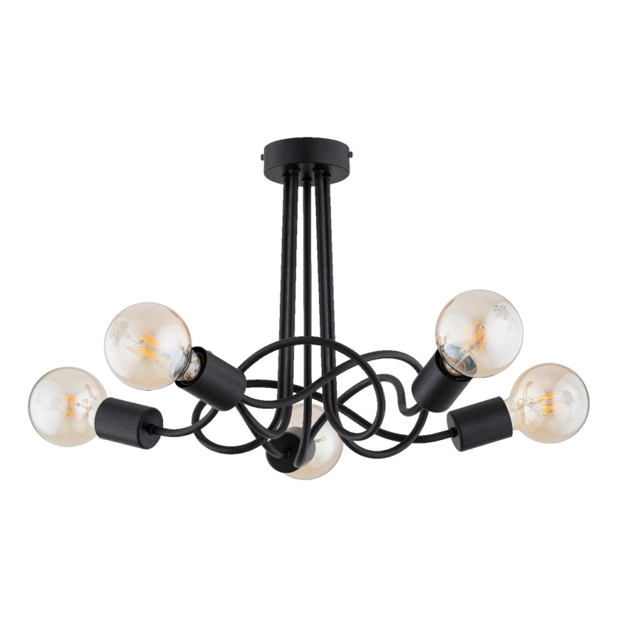 Surface-mounted chandelier WINGO 5xE27/15W/230V black