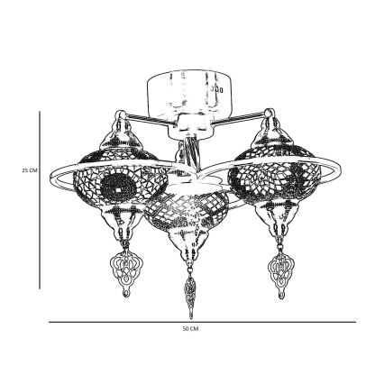 Surface-mounted chandelier YENI 3xE27/40W/230V brass