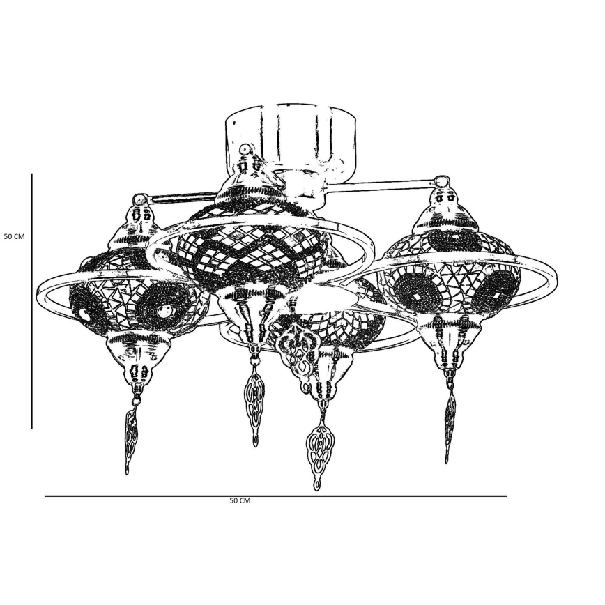 Surface-mounted chandelier YENI 4xE27/40W/230V brass