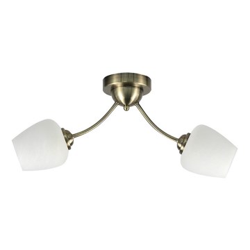 Surface-mounted chandelier ZINA 2xE27/40W/230V brass/white