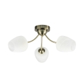 Surface-mounted chandelier ZINA 3xE27/40W/230V brass/white