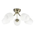 Surface-mounted chandelier ZINA 5xE27/40W/230V brass/white