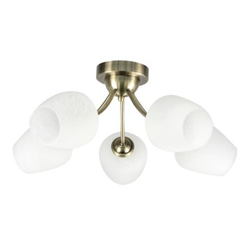 Surface-mounted chandelier ZINA 5xE27/40W/230V brass/white