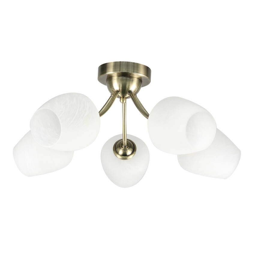 Surface-mounted chandelier ZINA 5xE27/40W/230V brass/white