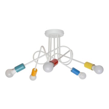 Surface-mounted children's chandelier OXFORD 5xE27/15W/230V