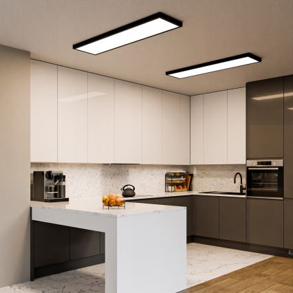 Surface-Mounted LED Panel, 60W, 230V, 30 x 120 cm, Black