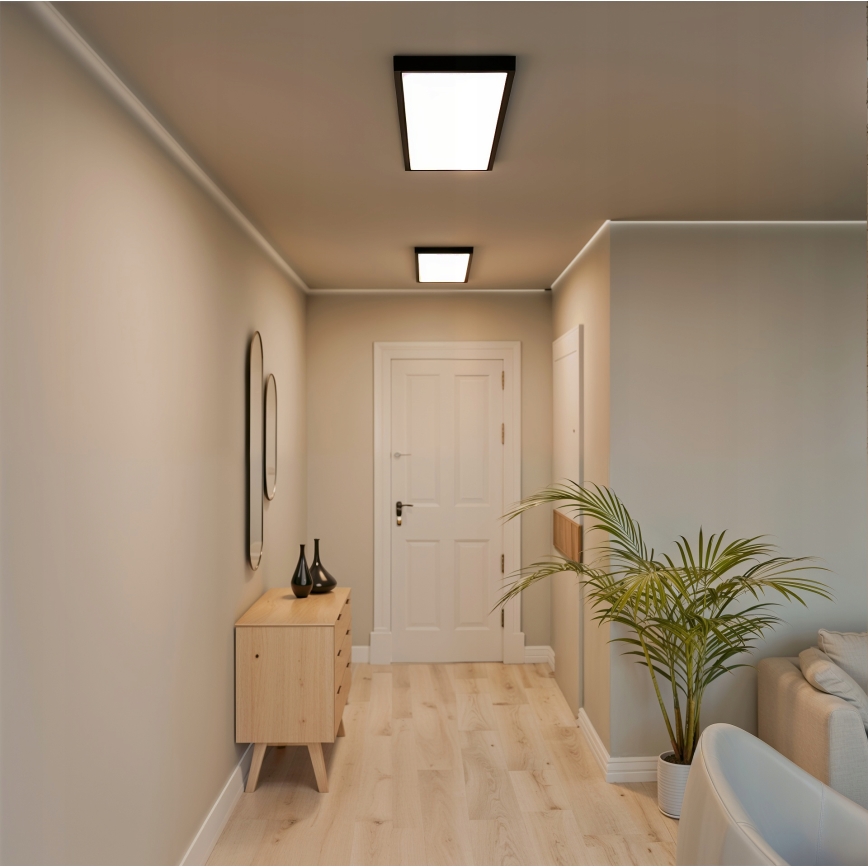 Surface-Mounted LED Panel, 60W, 230V, 30 x 120 cm, Black