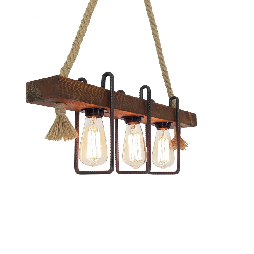 Suspended lamp KUTUK 3xE27/40W/230V pine