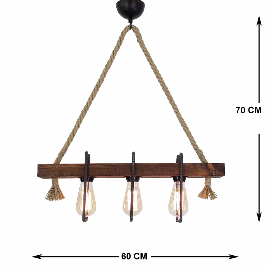 Suspended lamp KUTUK 3xE27/40W/230V pine