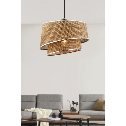 Suspended Light BARETTE 1xE27/60W/230V Brown/Polished Chrome