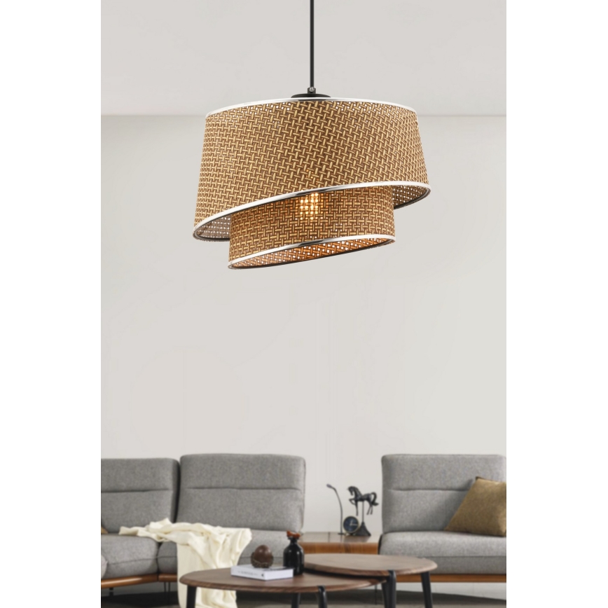 Suspended Light BARETTE 1xE27/60W/230V Brown/Polished Chrome
