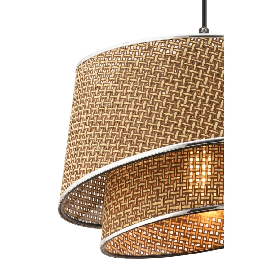 Suspended Light BARETTE 1xE27/60W/230V Brown/Polished Chrome