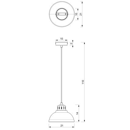 SVEN Burgundy Cable Pendant Light – 1× E27 (15 W), 230 V