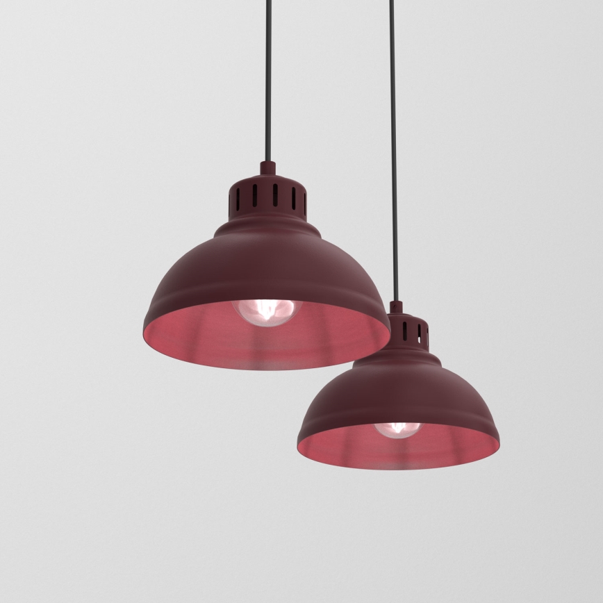 SVEN Cable-hung Pendant, 2× E27 (max. 15W), 230V — Burgundy
