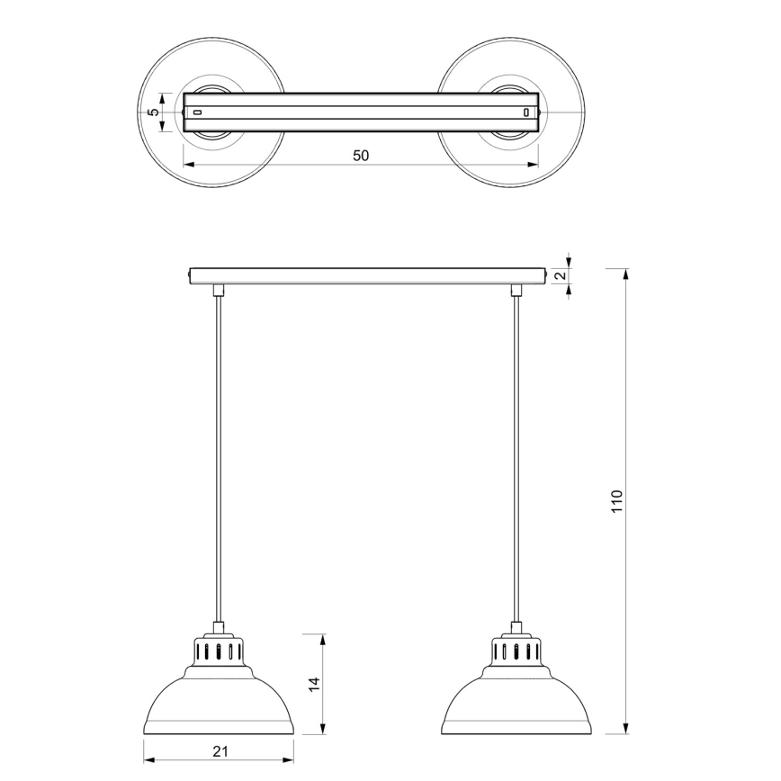 SVEN Cable-hung Pendant, 2× E27 (max. 15W), 230V — Burgundy