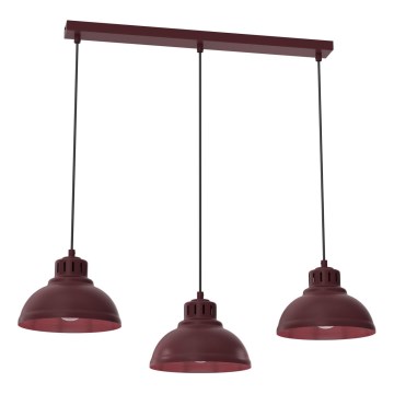 SVEN cable-hung pendant light 3xE27/15W/230V burgundy