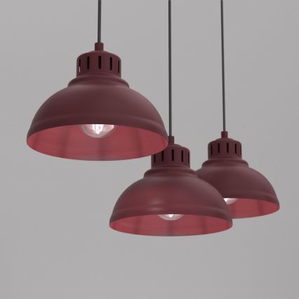 SVEN cable-hung pendant light 3xE27/15W/230V burgundy
